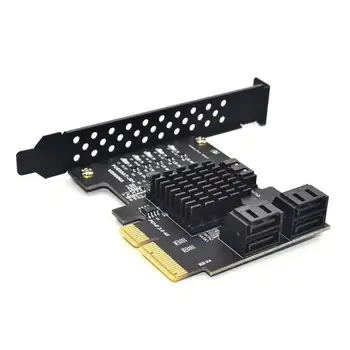 

BEESCLOVER PCI-E 4X GEN3 to Sata3.0 Expansion Card 5 port 6G Transfer Extended IPFS Hard Drive Disk JMS585
