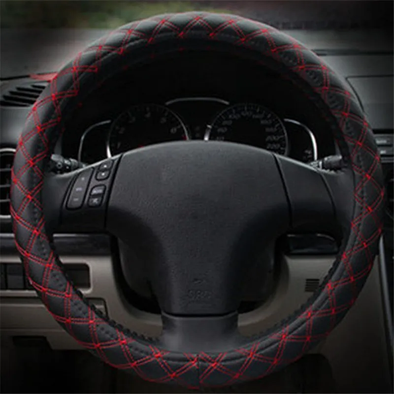 New 1Pcs DIY Car Steering Covers Microfiber Leather Steering Wheels