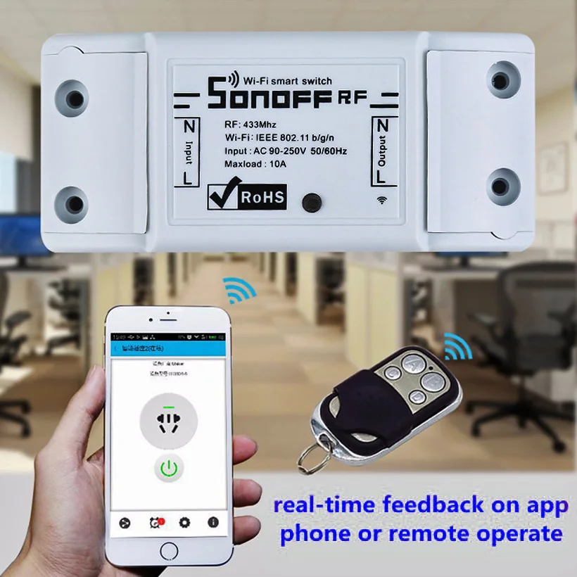 

Sonoff Wifi Wireless Universal Switch Smart Home Automation Module Timer Diy Switch Remote Controller Via iOS Android 10A/2200W