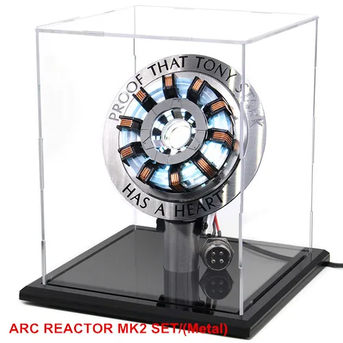 LED Avengers 1:1 Scale Iron Man Arc Reactor Core Tony Stark Heart Model With Led Light Figure Gift DIY Need To Assemble MK1 Reac - Цвет: Alloy MK2 with Box