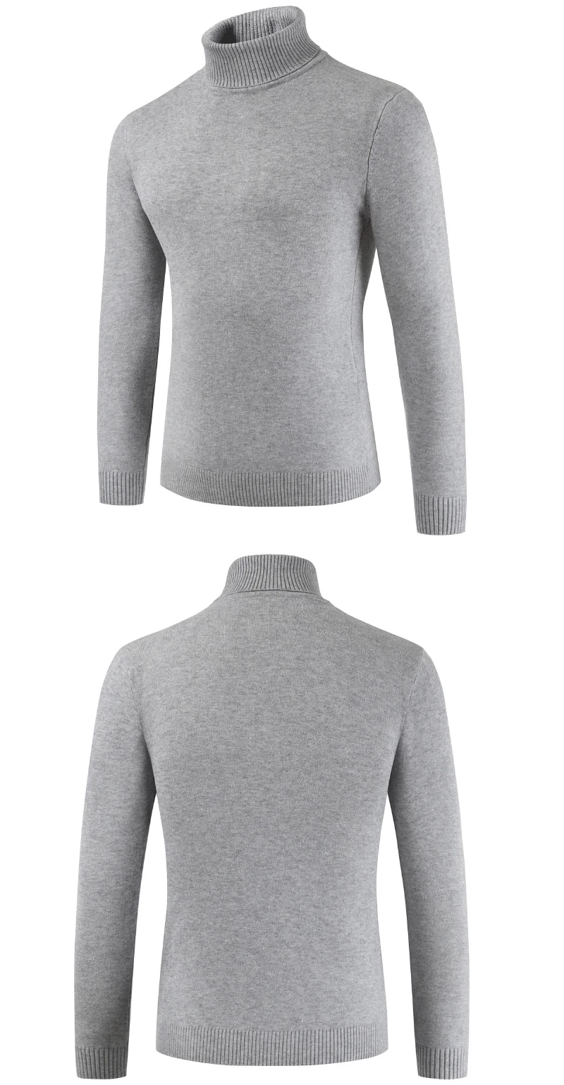 2019 новый бренд осень зима для мужчин свитер водолазка одноцветное цвет повседневное верхняя одежда мужской тонкий прилегающий вязаный