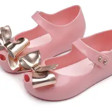 Сандалии для маленьких девочек; обувь Melissa с бантом; прозрачная обувь для девочек; нескользящие пляжные сандалии для малышей; сандалии для девочек