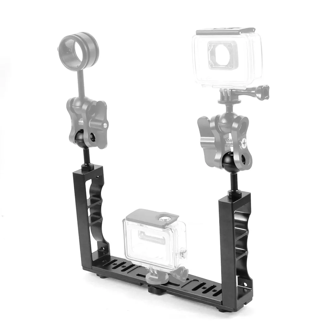 For Gopro Action Camera Holder Double Grip Dive Aluminum Alloy