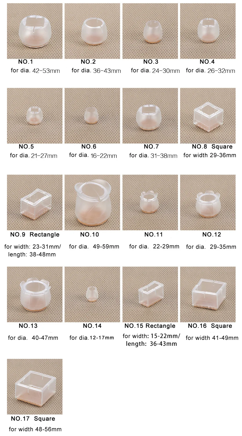 4 шт., пластиковая квадратная нижняя часть для 30-35 мм, защита для ног стула, подставка для мебели, подставка для стола, крышка, противоскользящая защита пола № 8
