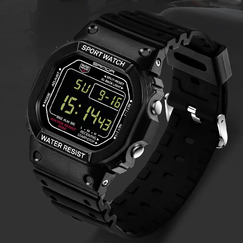 1 PC Military Waterproof Men's LCD Digital Stopwatch Date Rubber Sport Wrist Watch