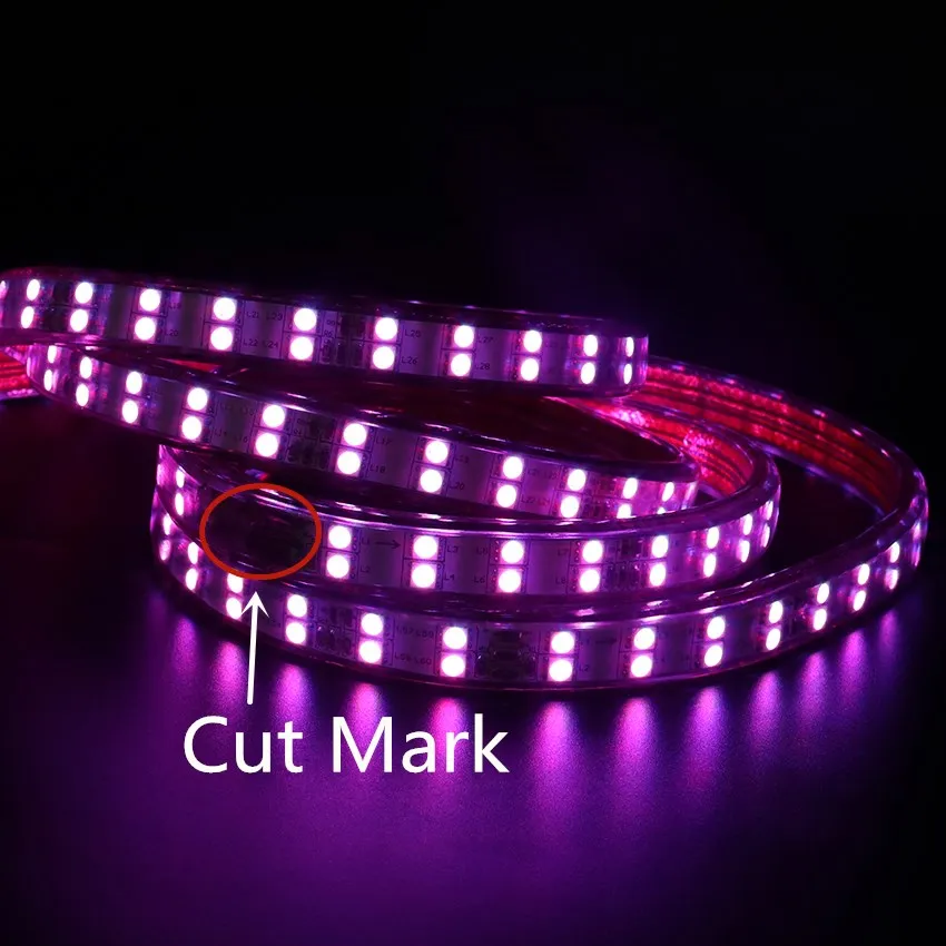 Светодиодная ленсветильник 220 В 5050 RGB 60 светодиодов/м 120 двухрядная
