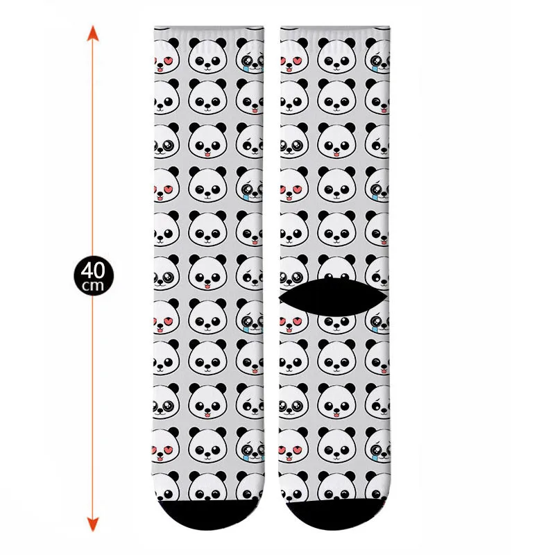 Женские забавные носки черные белые хлопковые носки женские цветные Милые Носки с рисунком счастливого каваи носки с расцветкой «панда» для носки meias 6S-ZWL11