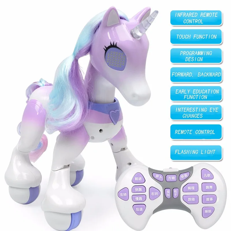 

Electric Smart Horse Remote Control Unicorn Children's New Robot Touch Induction Electronic Pet Educational Toy
