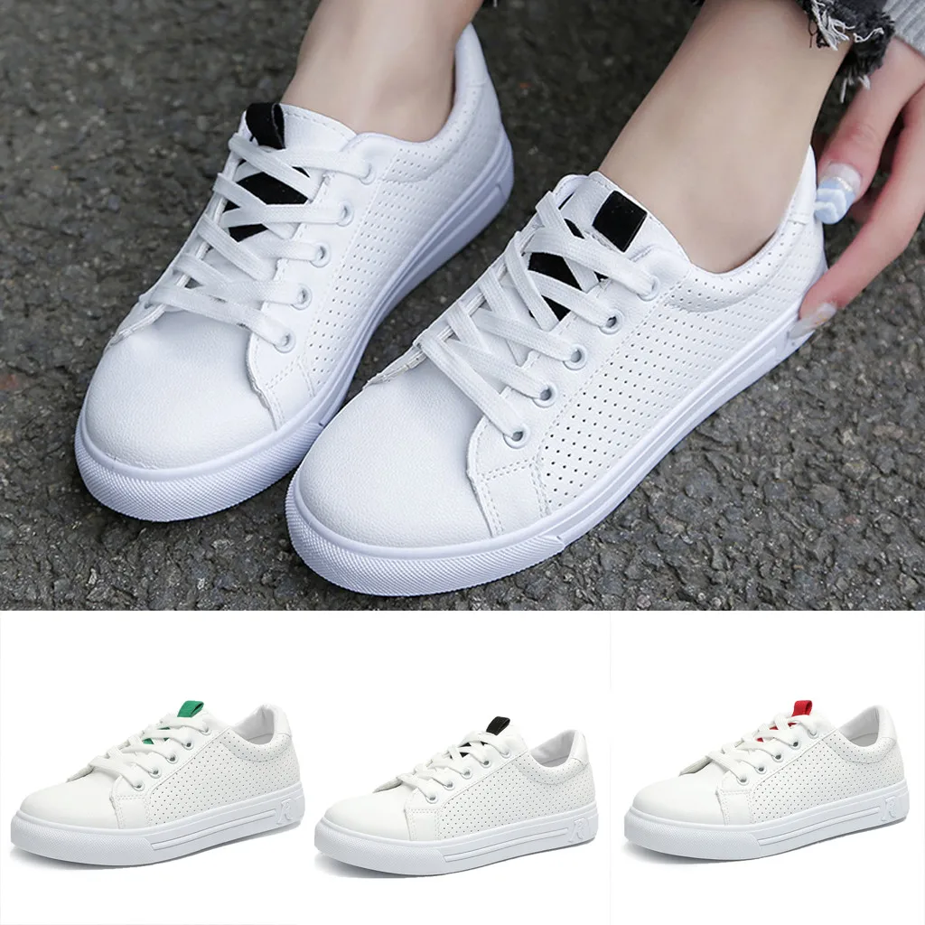2019 Fashion Women' Casual Shoes Lace Up Flat Sport Shoes Cross Strap