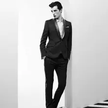 Шаль Воротник на одной пуговице черные мужские костюмы Custome Homme модные смокинги по индивидуальному заказу крутой красивый блейзер(пиджак+ брюки+ носовые платки