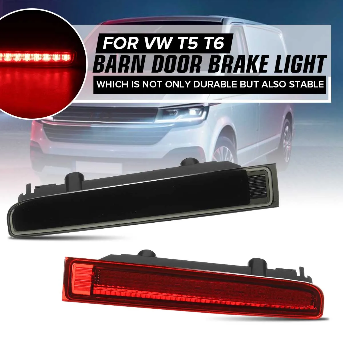 

1pair LED Rear Bumper Reflector Car Third Brake Light Barn Door High Mount Tail Stop Third Level Lamp for VW T5 T6 2003-2016