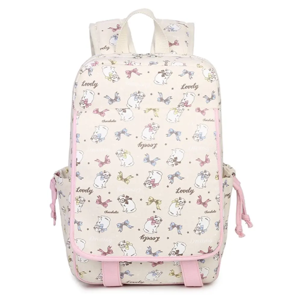 

New Fashion Cats Printing Backpack Girls' lovely Canvas Schoolbag Multi-functional Primary and middle school Shoulder Bag