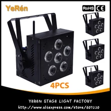 4 шт.) Беспроводной Батарея Мощность светодиодный Par Светильник RGBWA+ УФ 6in1 DJ стирка светильник Par DJ светильник s