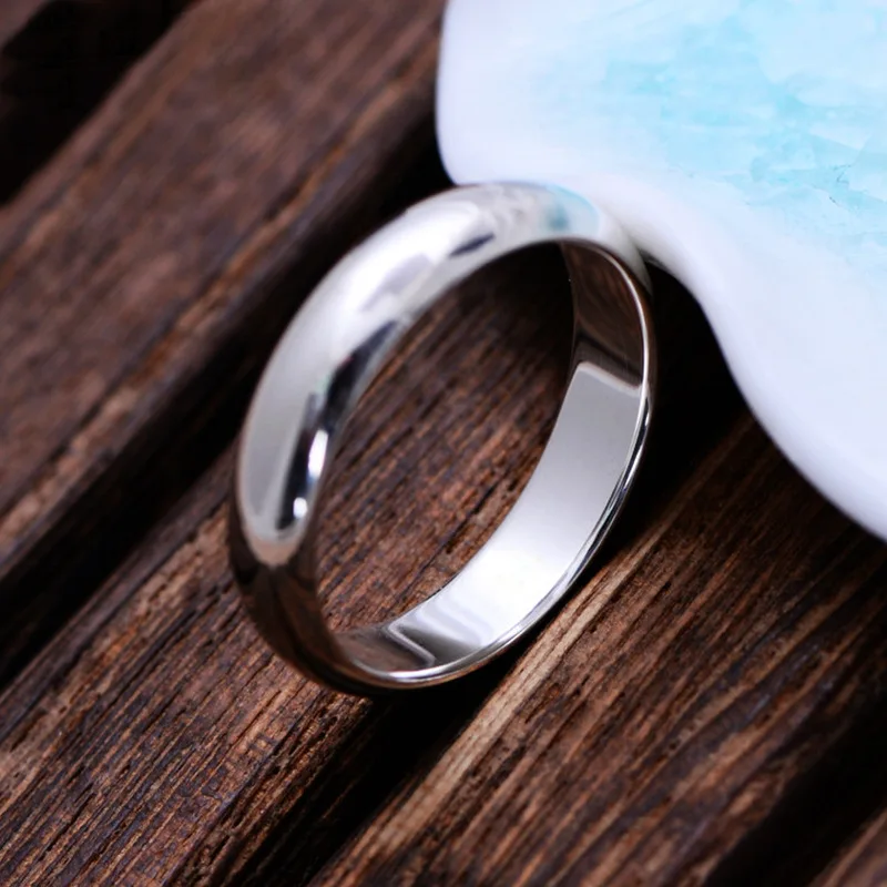 100% Pure 925 Sterling Silver Rings For Women Men Simple Ring Smooth High Polishing Wedding Band Ring For Lovers Couples Gift