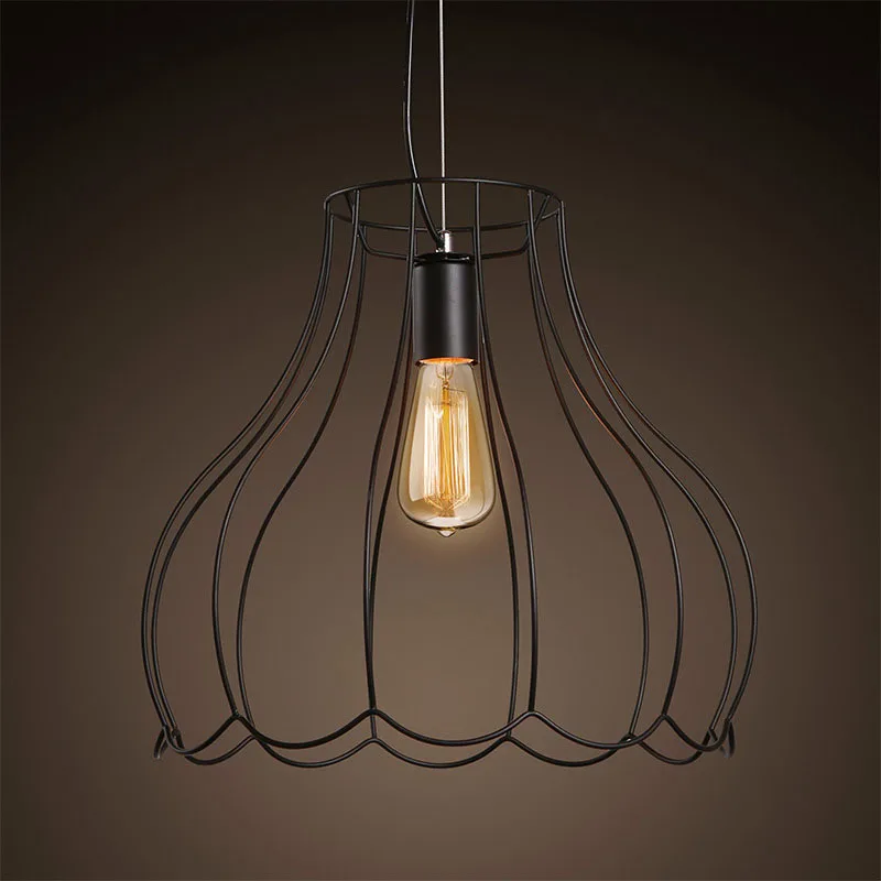 

Retro Antique Vintage American Country Wrought Iron Edison LED Pendant Lamp Warehouse Dinning Room Home Decor Lighting Fixture