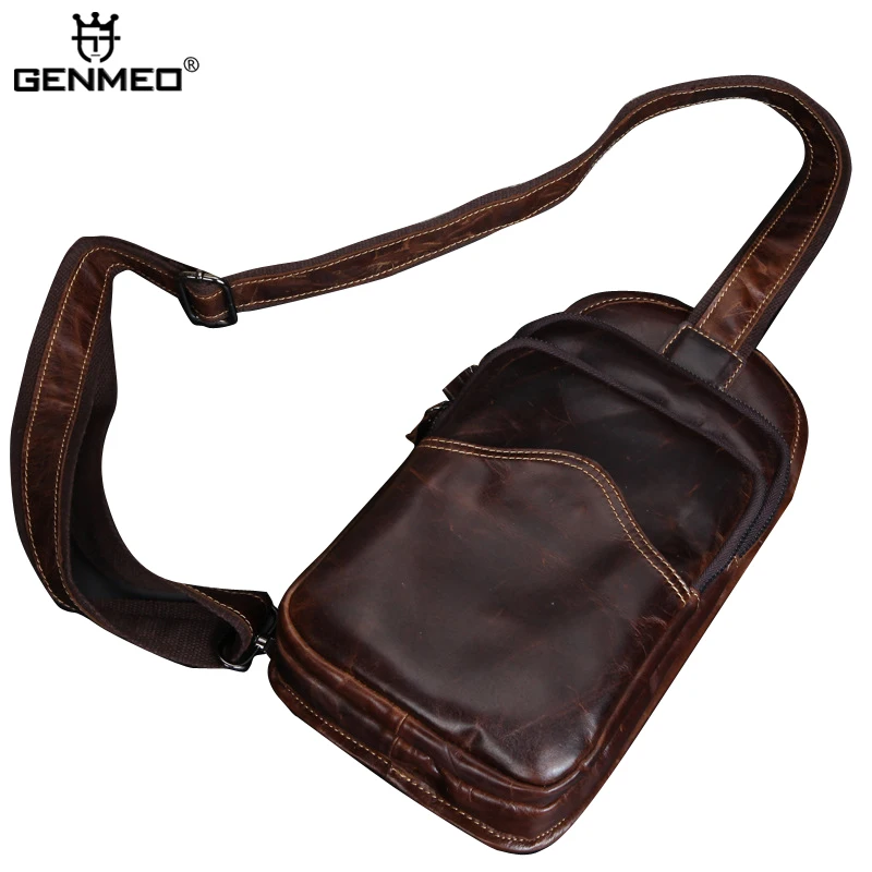 

New Arrival Body Crossing Cow Leather Shoulder Bags Men Business Genuine Leather Messenger Bag Vintage Leather Men Bags