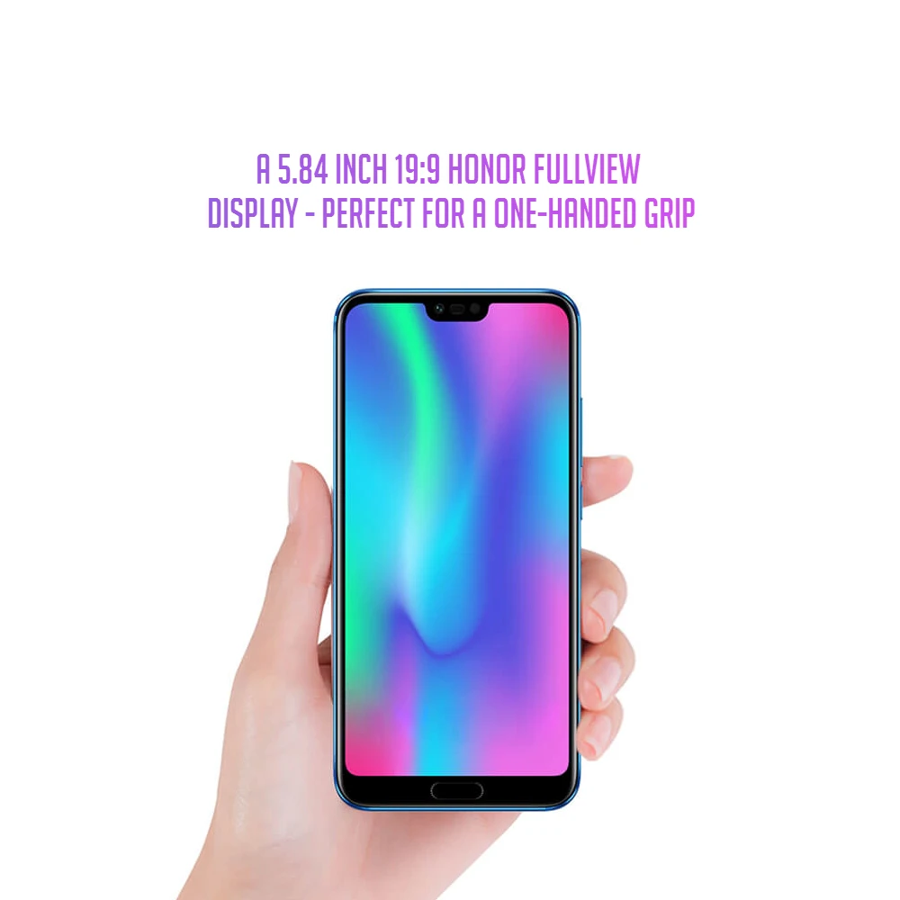 Мобильный телефон Honor 10 с глобальной версией, 5,84 дюймов, FHD+ 4 Гб+ 128 ГБ, Восьмиядерный процессор Kirin 970, Android 8,1, 24 МП, смартфон с функцией распознавания лица, NFC, 3400 мАч