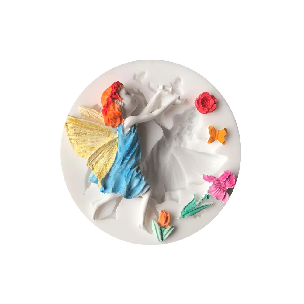 

Силиконовая форма для цветов и девочек, форма для помадки, инструменты для украшения тортов