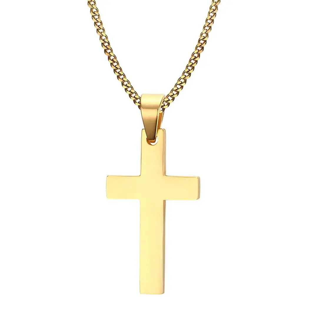 Stainless Steel Cross Pendant Chain Necklace for Casual, Party Punk Men Women Link Jewelry Gift - Окраска металла: type2