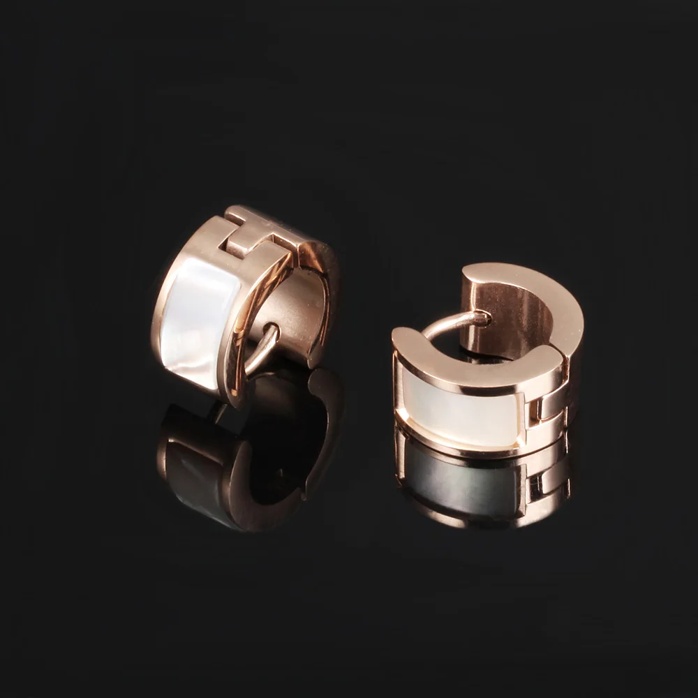 Lokaer трендовые серьги кольца классические из нержавеющей стали 316L цвета розового