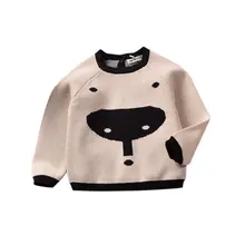 Зима с аппликацией в виде мультяшного кролика и его друзья» Детская плотная Цвет одежда Милый свитер Новая одежда для маленьких мальчиков и девочек для девочек Свитера для мальчиков j2