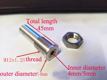 

1Set Rudder Accessories Metal Rudder Shaft Sleeve Inner Dia 4mm 5mm Rudder Shaft Bushing with Nut L45mm for DIY RC Fishing Boat