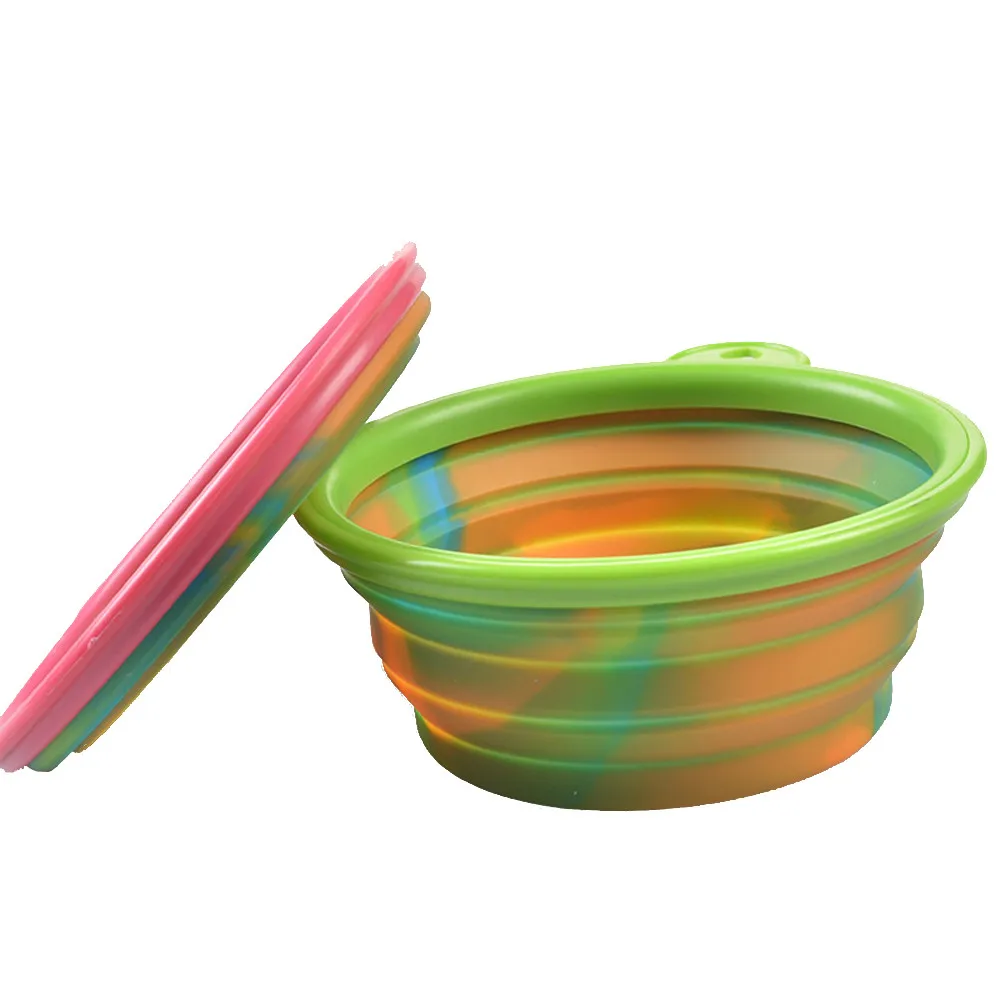 Pet Dog Cat Travel Bowl Folding Food Water Feeding Bowls Silicone