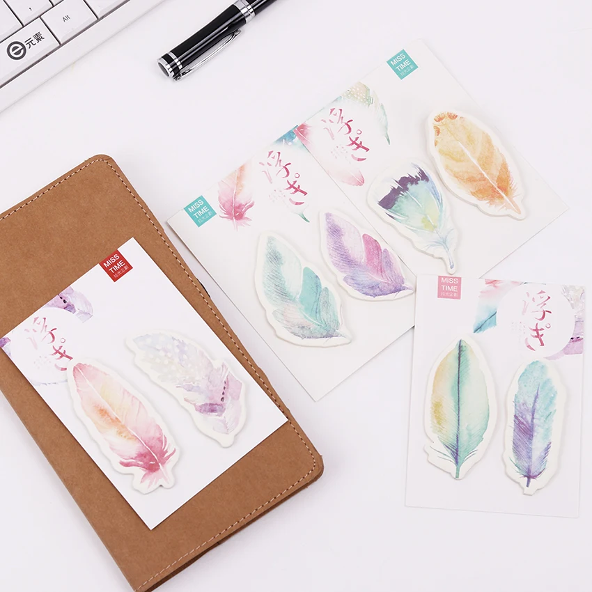 

1PC Rainbow Feather Sticky Note Planner Sticker Memo Label Stationery Office Accessories School Supplies