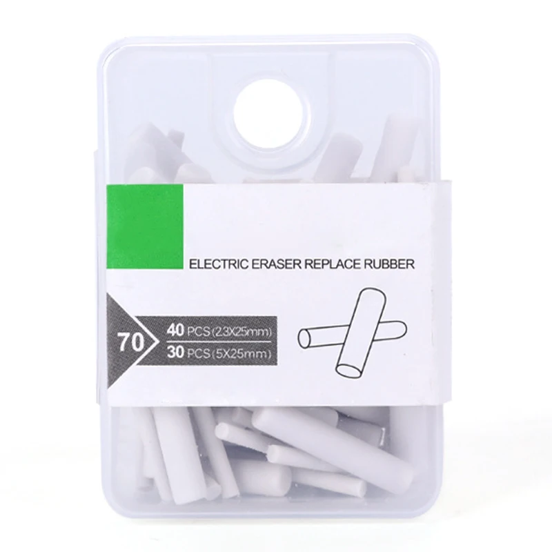 70PCS Mini Electric Eraser Electronic Rubber Kawaii Mechanical Pencil Erasers For School Kids Stationery Office Supplies