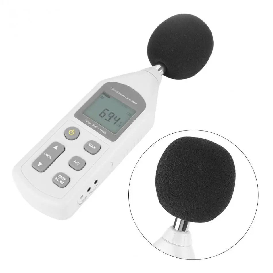 Удобный мини электронный измеритель шума Измеритель уровня звука измеритель шума измерительный прибор GM1357 30-130dB 35-130dBC диапазон измерения