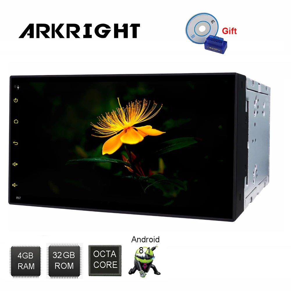 ARKRIGHT 6 95 &quot2 Din 2 ГБ 32 Универсальный Автомобильный DSP Android 8 1 Восьмиядерный OBD/DVR gps Navi