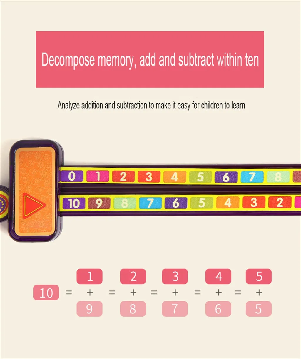 Математические Игрушки цифровой разложения линейка насос Тяговая линейка научная обучающая Монтессори цифры соответствующие детские игрушки подарки