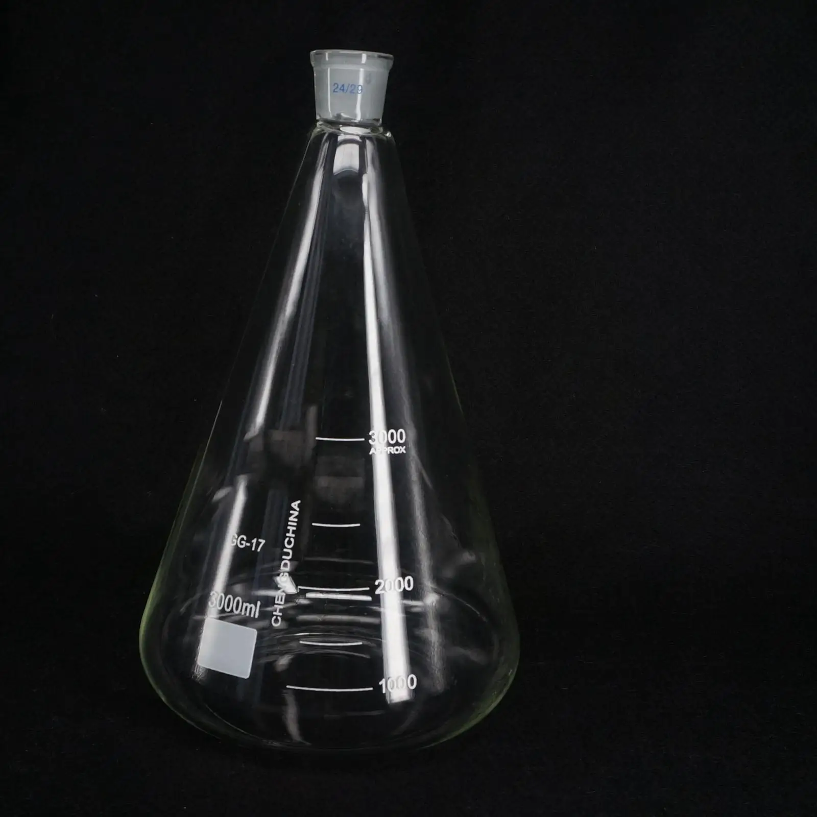 3000 мл Quickfit 24/29 стеклянная колба Erlenmeyer коническая бутылка стеклянные