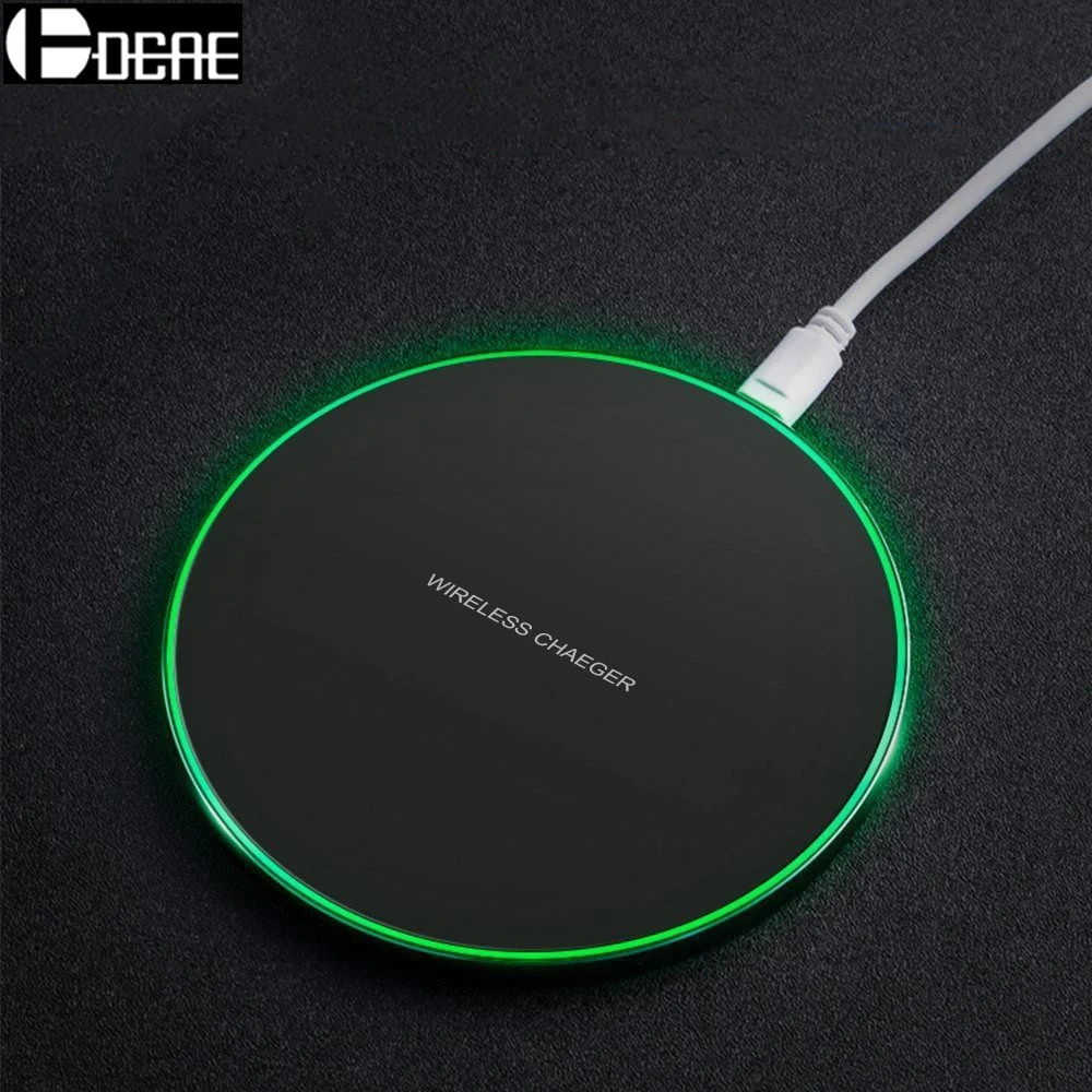 DCAE 10W Wireless Charger For Samsung S8 S9 Galaxy Note 9 8 For iPhone XS Max XR X 8 Plus Fast Charging Pad For Xiaomi Mix 3 2s