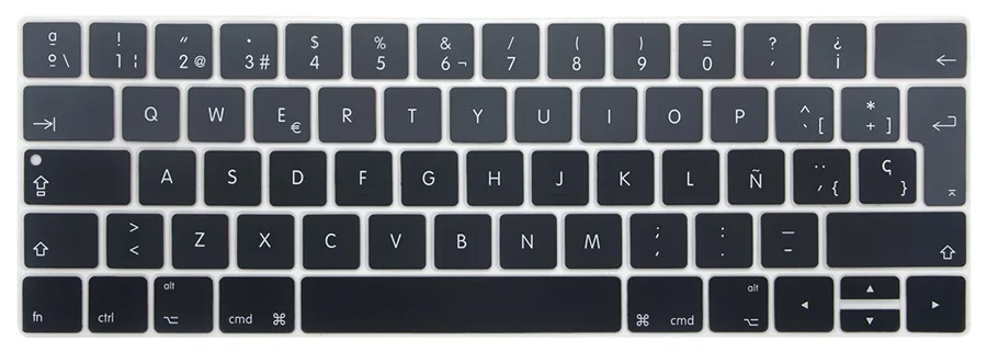 Европейская раскладка испанская клавиатура чехол для нового Macbook Pro 13 15 дюймов с сенсорной панелью A1706 A1707 A1989 A1990 силиконовая защитная кожа - Цвет: Gradient Grey
