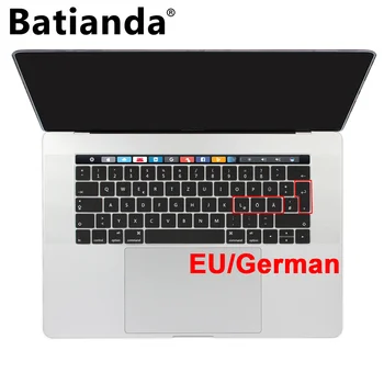 

Euro/UK German Italian Keyboard Cover Stickers for New MacBook Pro Retina 13 13.3 15 inch Touch Bar Silicone Protector Black