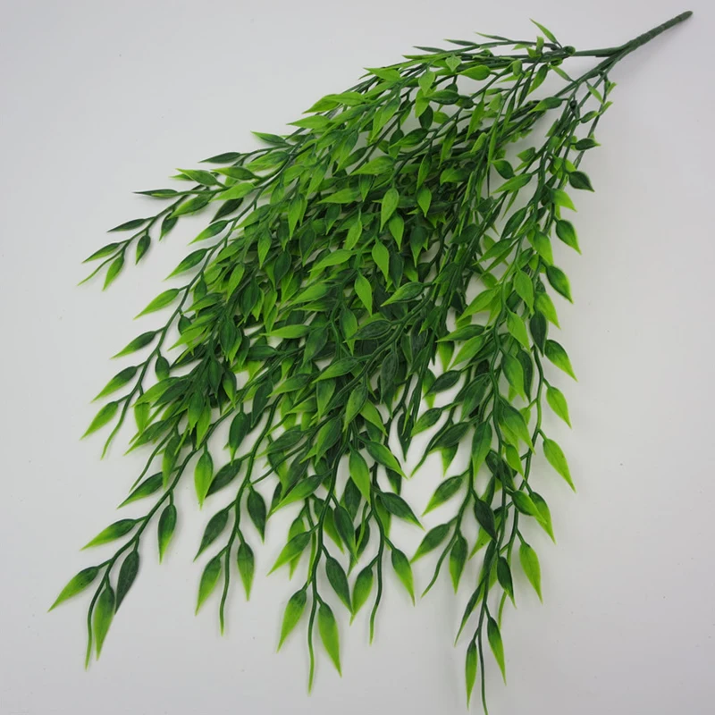 5 Forks Artificial Willow Branches Wicker Fake Weeping Willow Green Pl Mozaer