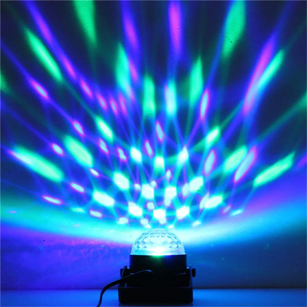 

SXZM Mini 3W led stage light with wireless remote AC85-265V Sound activated Crystal Disco Ball light for Party,KTV,Bar etc.