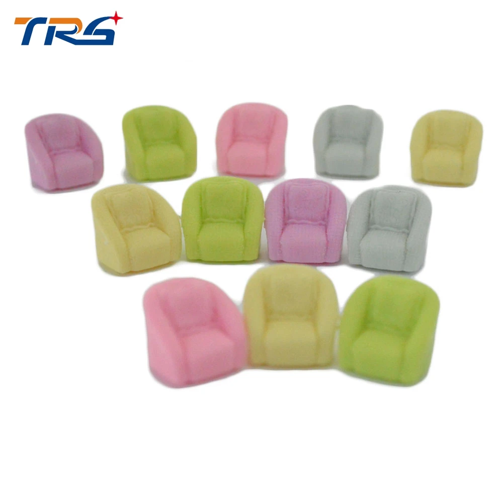 

20pcs Mixed Color Dollhouse Miniature Mini Toys Model Plastic Sofa HO Scale 1:87 Sand Table Landscape Layout
