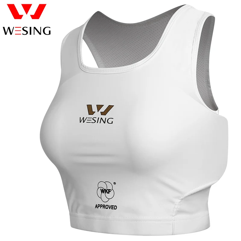 Wesing men karate chest protector male wkf chest body guards white color Oxford 
