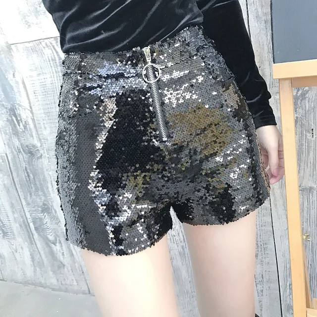 Bling Sexy Women Sequin Shorts High 