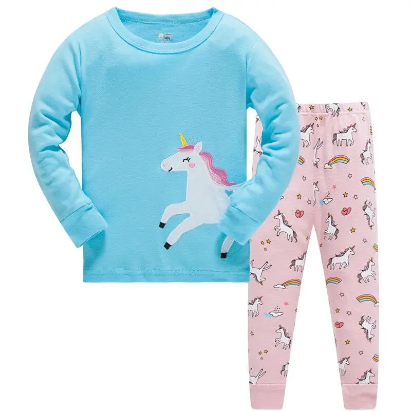 Kids Pajamas Sets Cotton Boys Sleepwear Suit Girls Pajamas Long Sleeve Tops+Pants 2pcs Children Clothing