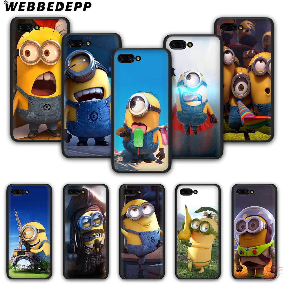 WEBBEDEPP Миньоны чехол для телефона из ТПУ с принтом Honor 6A 7A 2 ГБ/3 ГБ Pro 7C 7X 8X 8C 9 10 Note10 8