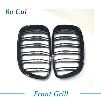 

One Pair Gloss Black Dual Slat Front Grille For BMW 5 Series F07 GT Front Bumper Kidney Grille Mesh