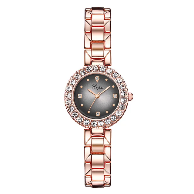 Luxury Diamond Green Watch Women Crystal Watches Bracelet Set Female Jewelry Fashion Rose Gold Starry Quartz Watch For Lady Gift - Цвет: rose white