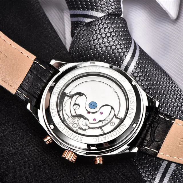 BINSSAW 2018 zegarki męskie luksusowe Top Brand New Fashion mężczyźni Big Designer automatyczny mechaniczny męski zegarek Relogio męski tanie i dobre opinie 3Bar Okrągłe Skórzane Water Resistant Complete Calendar Auto Date 40mm Tenis Racquet Sport Klamra Leatherette 23cm BINSSAW 2018 zegarki męskie luksusowe Top Brand New Fashion mężczyźni Big Designer automatyczny mechaniczny męski zegarek Relogio męski tanie i dobre opinie 3Bar Okrągłe Skórzane Water Resistant Complete Calendar Auto Date 40mm Tenis Racquet Sport Klamra Leatherette 23cm