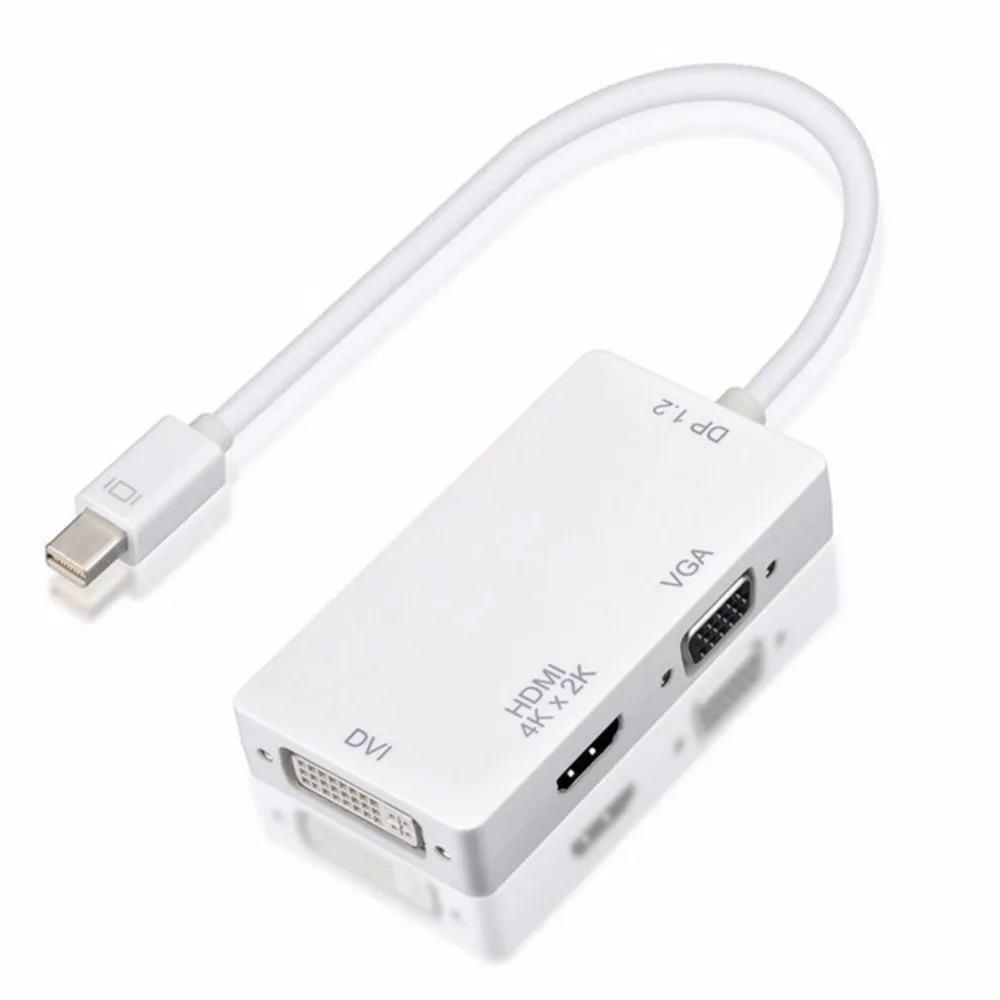 4Kx2K Mini DP 3 in 1 Adapter, Mini DisplayPort 1.2 (Thunderbolt 1/2