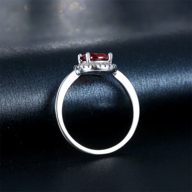 Lateefah простой июля Solitaire Rock N Rose красный круглый кристалл кубического циркония