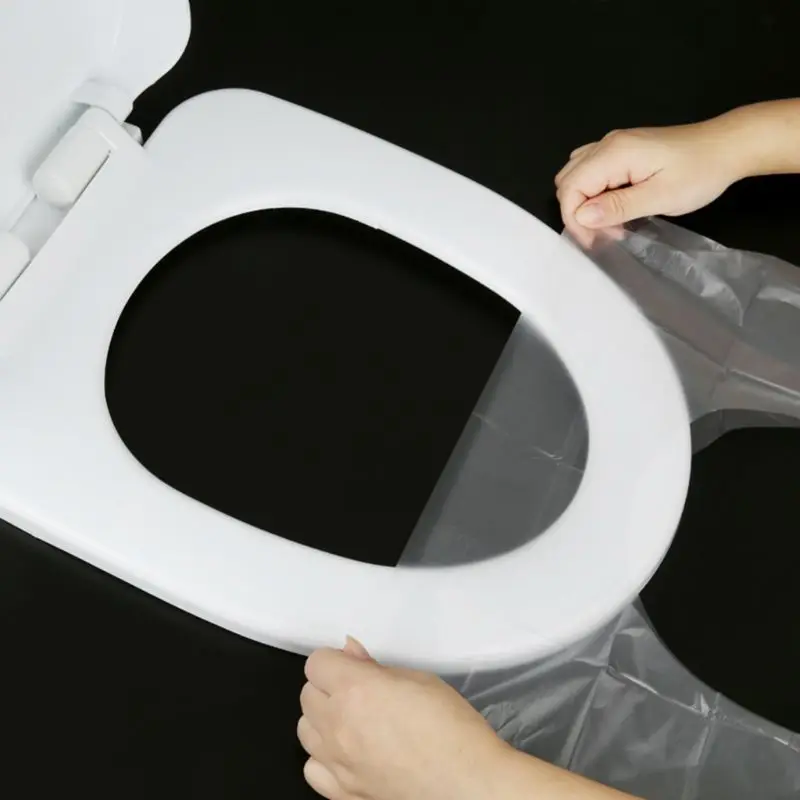 50Pcs/Pack Disposable Toilet Seat Cover Mat Portable Waterproof Safety Toilet Seat Pad For Travel Camping Commuting