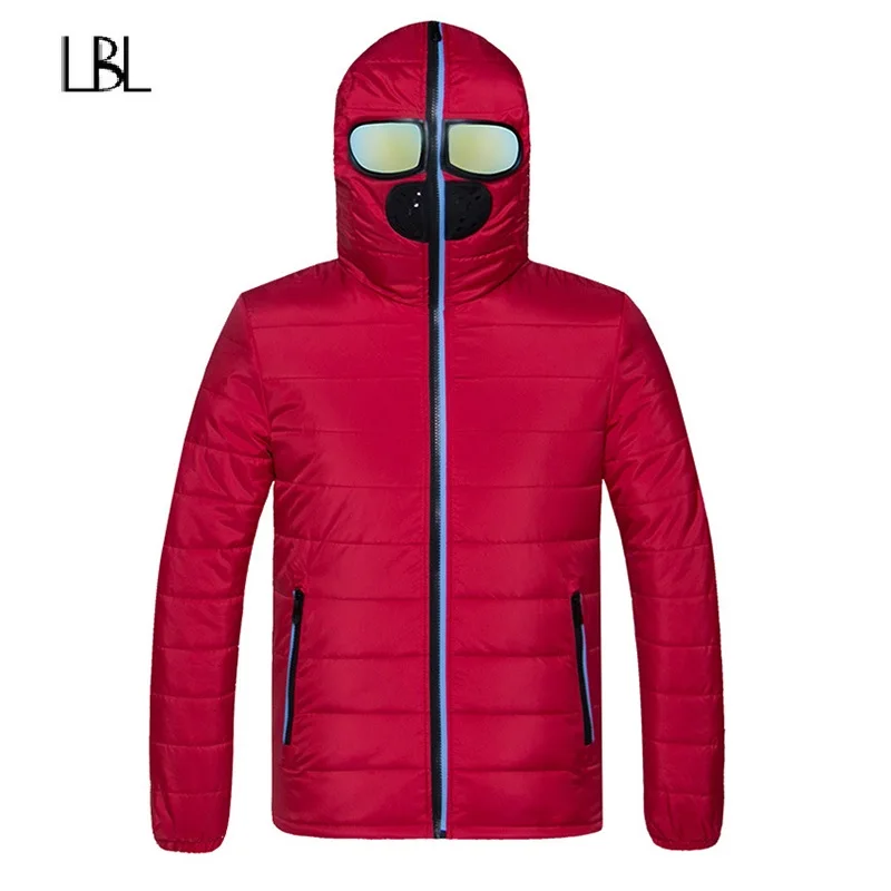 Gaz маска куртка мужская зимняя теплая полное окружение пальто мужские повседневные очки ветровка Толстая Мужская Уличная Куртка jaqueta masculina - Цвет: cc019  red